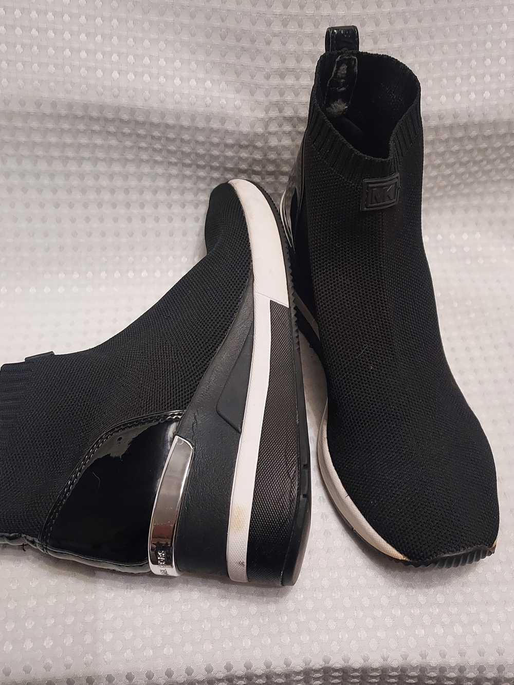 Michael Kors Black Slip-On Knit Wedge Sneakers